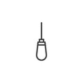 Awl groover line icon