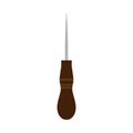 Awl groover shoemaker vector handle tool icon. Work equipment tailor industry illustration