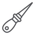 Awl line icon, craft and sew, pricker sign, vector graphics, a linear pattern on a white background.