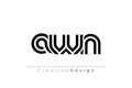 AWN Creative Unique Modern Letter Logo Design. Elegant Monogram Logo Design with Decorative Elements and Typography Royalty Free Stock Photo