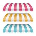 Set Of Striped Awnings : Vector Illustration