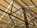 Awning in the midday sun against the sky. Royalty Free Stock Photo