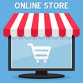 Awning Online Store on Computer Screen