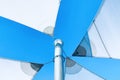 Awning in white against blue sky. Royalty Free Stock Photo