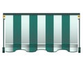 Awnings in realistic style. Striped awning for the cafes and street restaurants