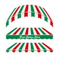 Awnings Vector Set. Different Forms. Colors of the Italian Flag Royalty Free Stock Photo