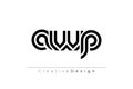 AWP Creative Unique Modern Letter Logo Design. Elegant Monogram Logo Design with Decorative Elements and Typography Royalty Free Stock Photo