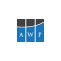 AWP letter logo design on black background. AWP creative initials letter logo concept. AWP letter design