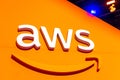 AWS sign of Amazon Web Services Royalty Free Stock Photo