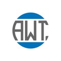 AWT letter logo design on white background. AWT creative initials circle logo concept. Royalty Free Stock Photo