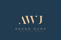 AWU abstract letter logo design Royalty Free Stock Photo