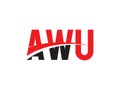 AWU Letter Initial Logo Design Vector Illustration Royalty Free Stock Photo
