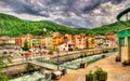 Ax-les-Thermes with the Oriege river - France