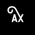 AX letter logo design on black background. AX creative initials letter logo concept. ax letter design. AX white letter design on Royalty Free Stock Photo