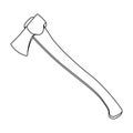 The ax is marching.Tent single icon in outline style vector symbol stock illustration web.