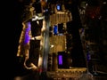 Ax Odycy hotel Malta rooftop at night aerial with purple swimming pool lights