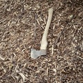 Ax with wooden handle Royalty Free Stock Photo