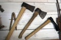 Ax on a wooden wall Royalty Free Stock Photo