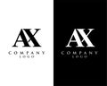 Ax, xa letter modern initial logo design vector, with white and black color that can be used for any creative business. Royalty Free Stock Photo