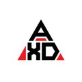AXD triangle letter logo design with triangle shape. AXD triangle logo design monogram. AXD triangle vector logo template with red Royalty Free Stock Photo