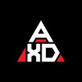AXD triangle letter logo design with triangle shape. AXD triangle logo design monogram. AXD triangle vector logo template with red Royalty Free Stock Photo