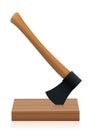 Axe Black Head Blade Wooden Handle