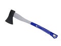 Axe with blue handle.