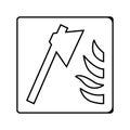 axe emergency safety line icon vector illustration