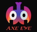 axe eye rainbow logo design. cute and funny logo design. unique design. illustration. artwork design.