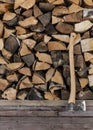 Axe and firewood Royalty Free Stock Photo