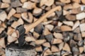 Axe and firewood Royalty Free Stock Photo