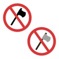 Axe forbidden symbol. No weapon sign Royalty Free Stock Photo