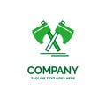 Axe, hatchet, tool, cutter, viking Flat Business Logo template