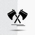 Axe, hatchet, tool, cutter, viking Glyph Icon on Transparent Background. Black Icon