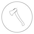 Axe icon black color in circle Royalty Free Stock Photo