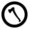 Axe icon black color in circle Royalty Free Stock Photo