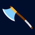 Axe icon. Label of fantasy and medieval weapon. Cartoon style. V Royalty Free Stock Photo