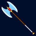 Axe icon. Label of fantasy and medieval weapon. Cartoon style. V Royalty Free Stock Photo