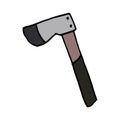 Axe isolated in outline. Axe - a hand tool for working with wood. Instrument in doodle style isolated on a white
