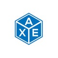 AXE letter logo design on black background. AXE creative initials letter logo concept. AXE letter design Royalty Free Stock Photo