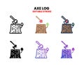 Axe Log icon set with different styles. Royalty Free Stock Photo