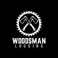 Axe woodsman logo design vector icon Royalty Free Stock Photo