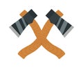 Axe logo steel isolated and sharp axe cartoon weapon icon on white
