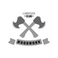 Axe or lumberjack with round edge. Vector illustration.