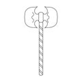 Axe of medieval vector outline icon. Vector illustration weapon ancient on white background. Isolated outline Royalty Free Stock Photo