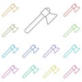 Axe multi color icon. Simple thin line, outline  of construction tools icons for ui and ux, website or mobile application Royalty Free Stock Photo