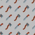 Axe seamless pattern lumberjack wood blade equipment work handle metal background vector illustration