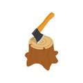 Axe in stump icon, isometric 3d style Royalty Free Stock Photo