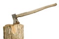 Axe in stump, isolated Royalty Free Stock Photo