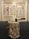 BURY THE HATCHET. Axe throwing